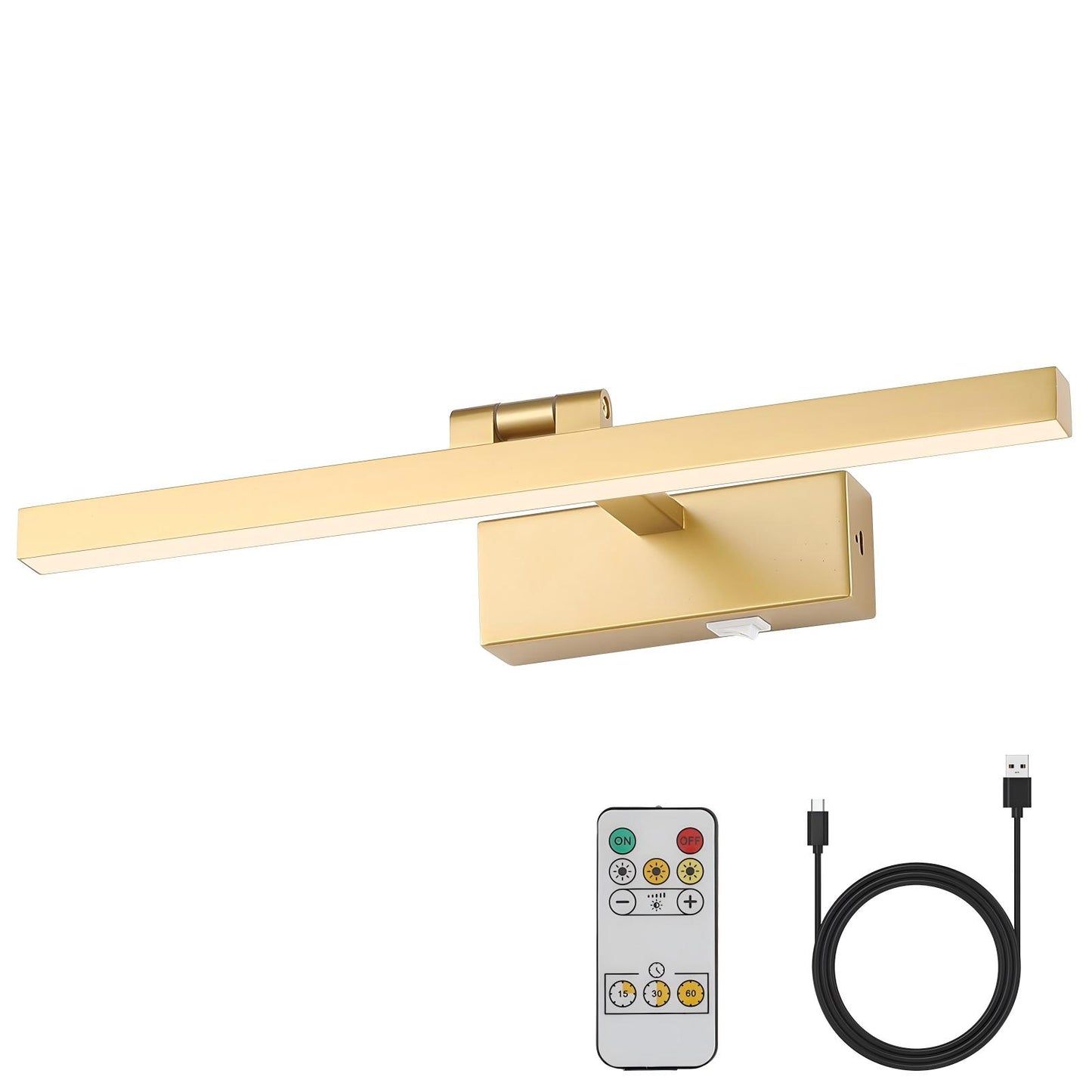 15.9'' Battery Operated Dimmable LED Bathroom Wall Light