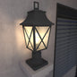 Outdoor Post Light, Black Pole Lantern Lighting Fixture with Pier Mount Base Hard Wired, Outdoor Column Lights Exterior Lamp Post Lantern with Glass for Garden Yard Patio Path (1 pack)