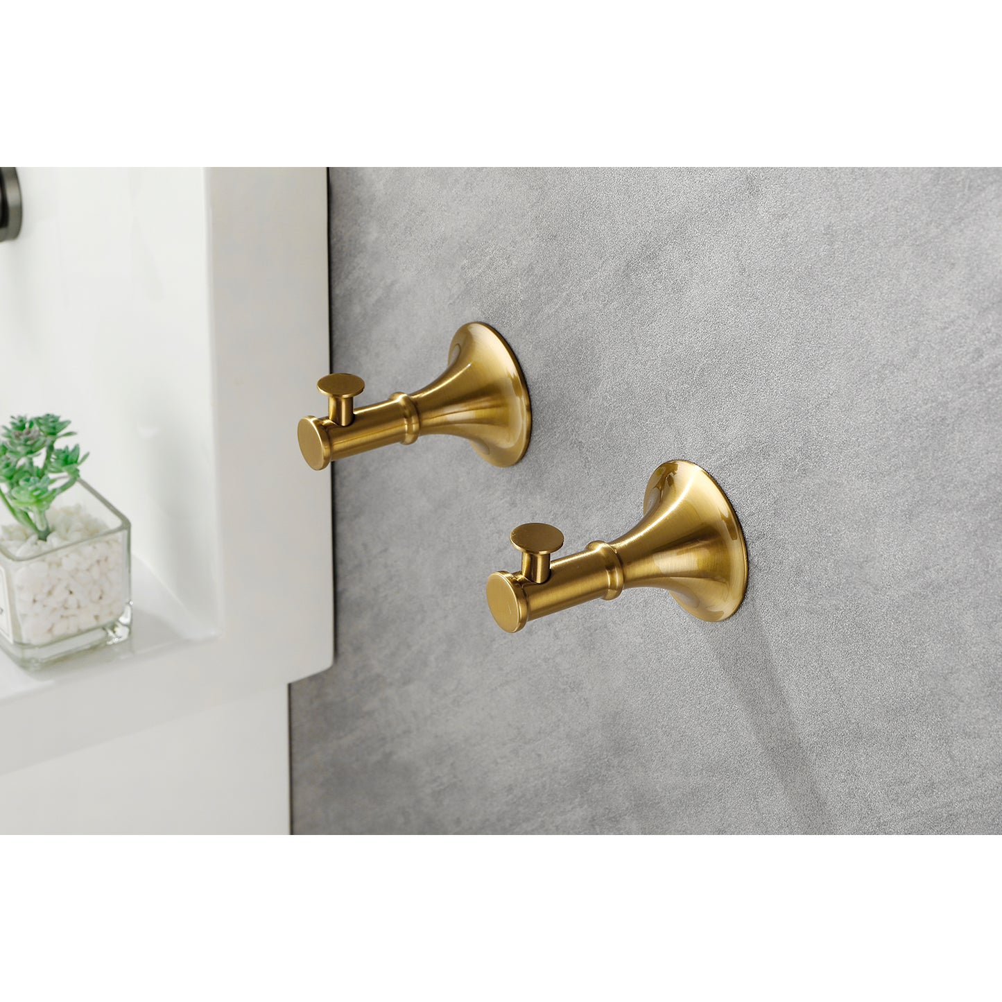 6 Piece Brass Bathroom Towel Rack Set Wall Mount