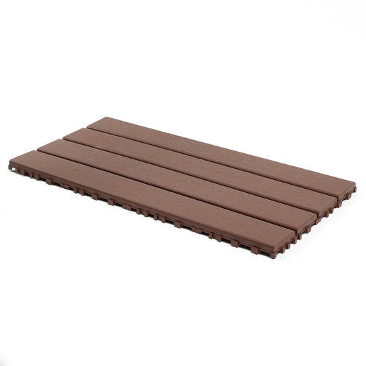 24 pieces of dark gray outdoor terrace deck tiles, DIY interlocking decking floor tiles, easy to install patio tiles, suitable for indoor and outdoor balcony backyard poolside ,Brown