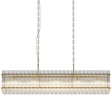 Modern Rectangular Crystal Glass Chandelier, 10-Lights Glod Chandelier Lighting Contemporary Pendant Ceiling Light Fixture for Dining Room Living Room Kitchen Island