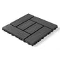 12-inch interlocking deck tiles, DIY modular interlocking decking floor tiles, indoor and outdoor floor tiles, courtyard floor tiles that easy to install quickly ,44 pieces dark gray