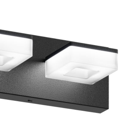 LED Modern Bathroom Vanity Light Fixtures (6-Light, 39-Inch), Matte Black Modern Acrylic Bathroom Wall Lighting Fixtures Over Mirror (Cool White 6000K)