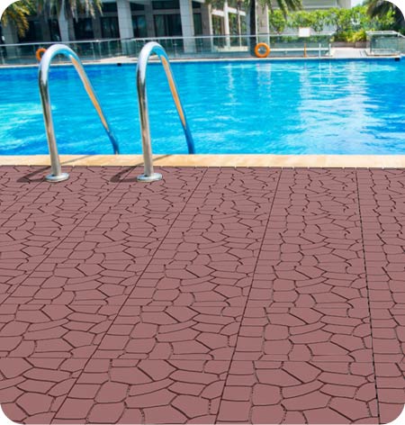 New Stone texture 12" Patio Deck Tiles, DIY Module Interlocking Decking Tiles Floor Tile,Easy and Quick Installation Court Tiles for Porch Poolside Balcony Backyard 44pcs, Brown