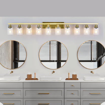 10 Light Gold Vanity Lights for Mirror, 52inch Modern Gold Bathroom Wall Lighting for Bedroom, Living Room
