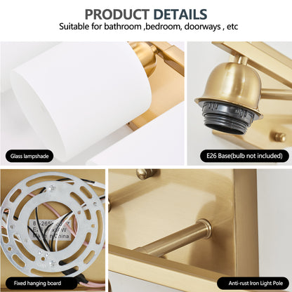 6 Light Gold Bathroom Vanity Light, Gold Bathroom Light Fixtures, 38" Modern Brushed Gold Vanity Lighting Fixtures for Bathroom Over Mirror, Gold Sconces Wall Lighting for Bedroom Living Room