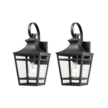 Large Outdoor Wall Lights for House, 16.5inch Exterior Lighting Fixtures Wall Mount Outdoor Porch Lights Waterproof Black Outdoor Sconce Lights with Clear Glass for Patio Hallway Garage (2 pack)