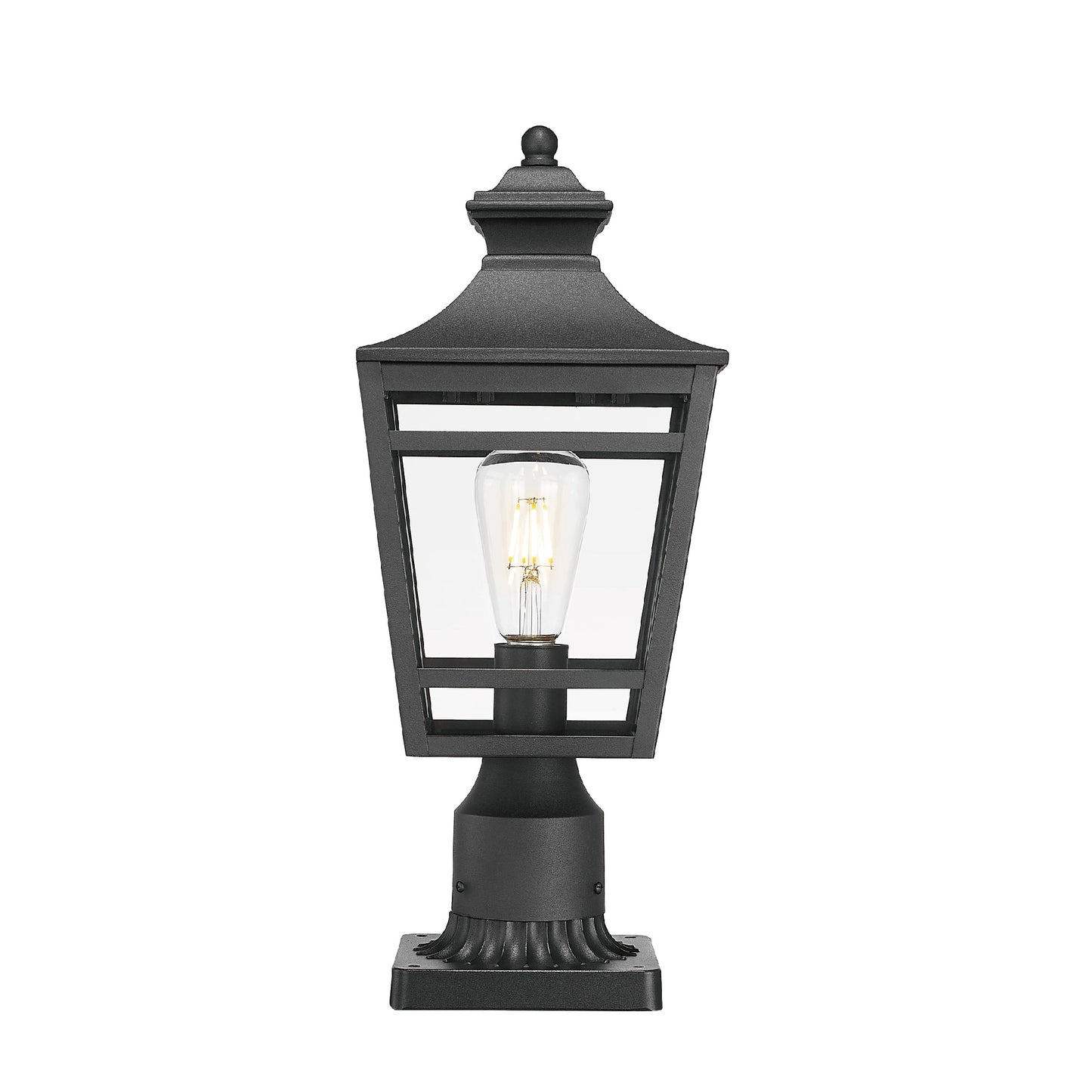 Large Outdoor Post Lights Lamp Post Light Fixture, 18.1inch Waterproof Aluminum Post Lamp with Clear Glass, Fence Post Deck Lighting for Garden, Patio, Pathway (2 pack)
