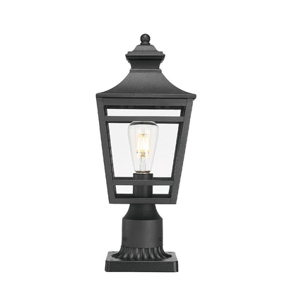 Large Outdoor Post Lights Lamp Post Light Fixture, 18.1inch Waterproof Aluminum Post Lamp with Clear Glass, Fence Post Deck Lighting for Garden, Patio, Pathway (2 pack)