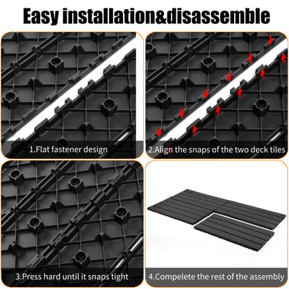 24 pieces of dark gray outdoor terrace deck tiles, DIY interlocking decking floor tiles, easy to install patio tiles, suitable for indoor and outdoor balcony backyard poolside DARK GRAY