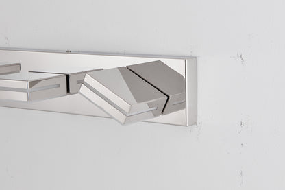 Modern Chrome LED Vanity Light, 4-Lights Wall Sconce for Bathroom and Mirror, Sleek Minimalist Design, Energy-Efficient, Easy to Install