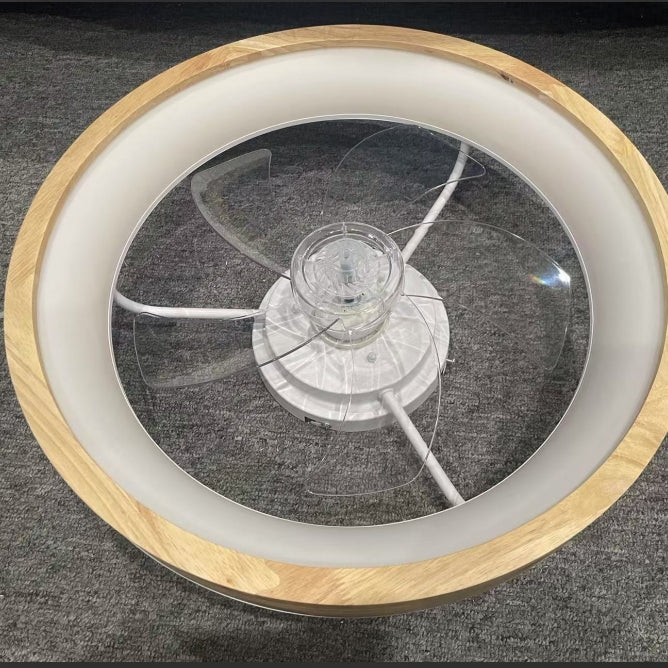 20 Inchs Low Profile Ceiling Fans with Lights and Remote Flush Mount Wooden Ceiling Fan and Light,3000-6000K Dimmable LED Fan Lighting Timing 6 Speeds Reversible Small Fans Light for Bedroom