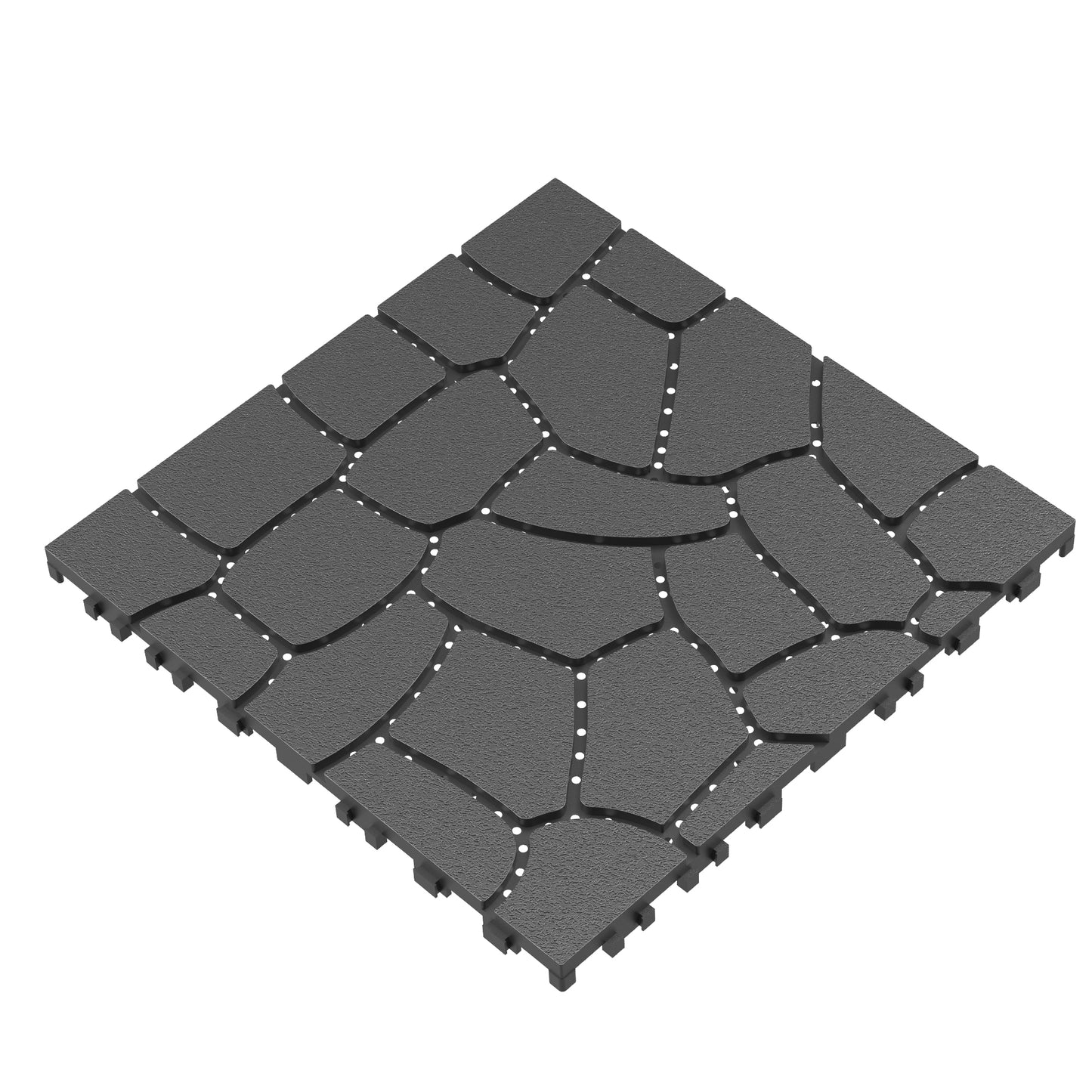 New Stone texture 12" Patio Deck Tiles, DIY Module Interlocking Decking Tiles Floor Tile,Easy and Quick Installation Court Tiles for Porch Poolside Balcony Backyard 44pcs DARK GRAY