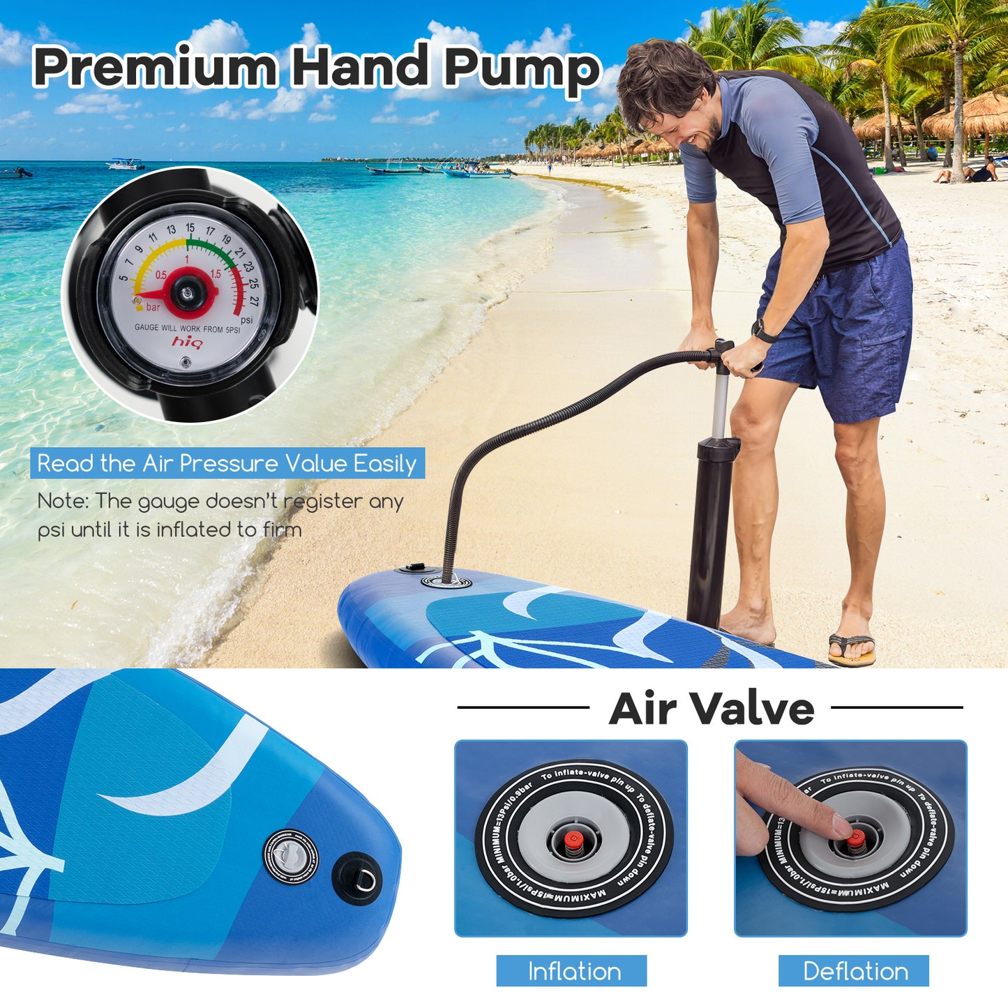 Inflatable Stand Up Paddle Board Sup Board with Premium SUP Accessories-L