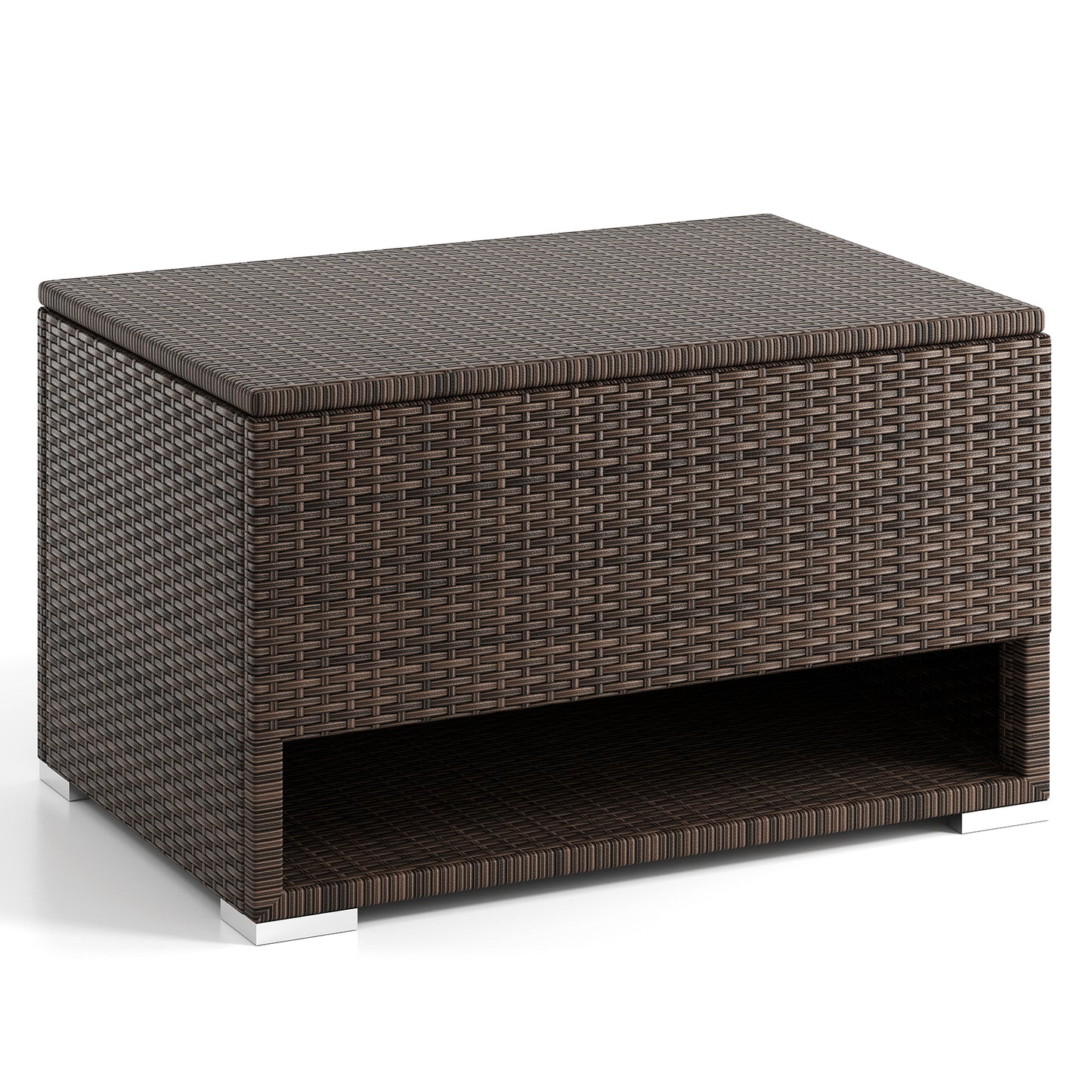 PE Rattan Storage Bin with Waterproof Liner for Patio Cushions