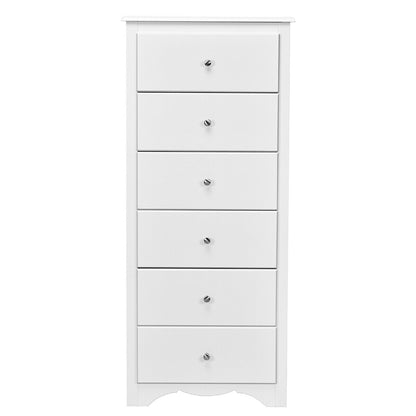 6 Drawers Chest Dresser Clothes Storage Bedroom Furniture Cabinet-White